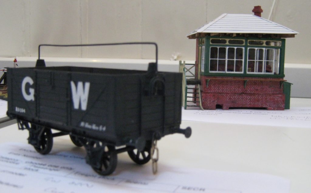 David's LB&SCR signal cabin and wagon on display at the AGM [Rob M]