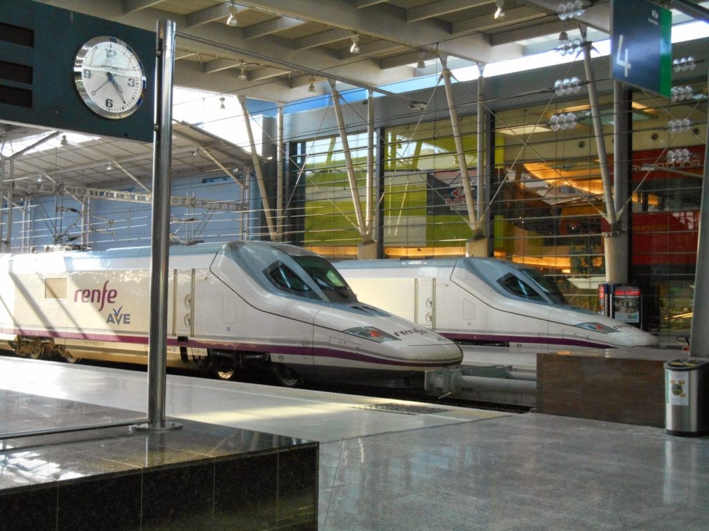 Renfe - Spain - Malaga - Duck-billed AVE standard gauge high speed trains [Rob M]