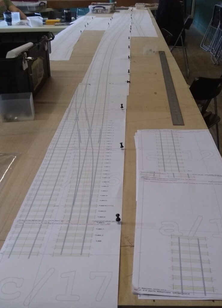 Lenham Junction track plan being laid on its boards