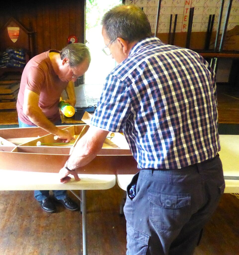 Repairing Edington baseboard 1 Barry K & Paul W