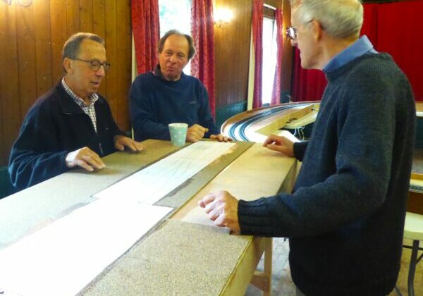 Lenham Junction discussing track laying